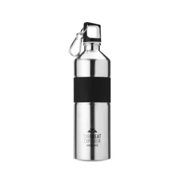 Tweekleurige drinkfles 750 ml - mat zilver